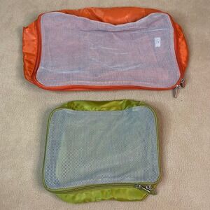 Lug Orange & Green Mesh Packing Cubes Set Travel Organizer Bag Luggage Accessory